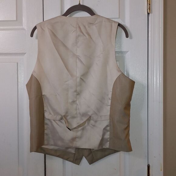 jf j.ferrar slim fit Oatmeal blazer suit tux vest Sz M - Picture 5 of 5